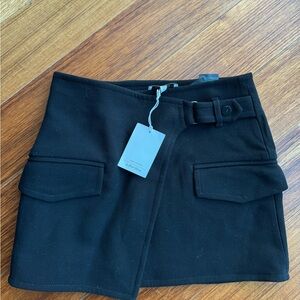 & Other Stories Black Mini Skirt with Belted Waist